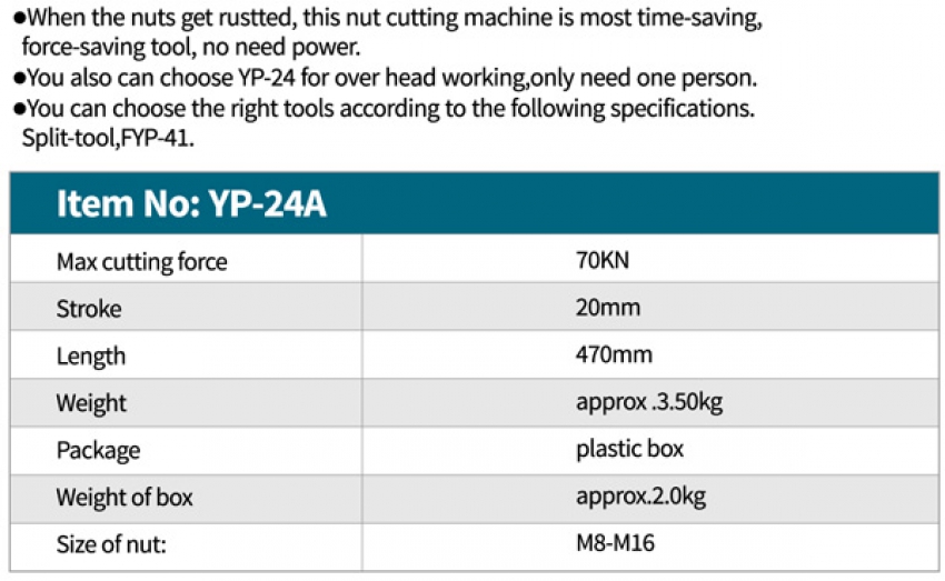 Kìm cắt cáp thủy lực Zupper YP-24 5
