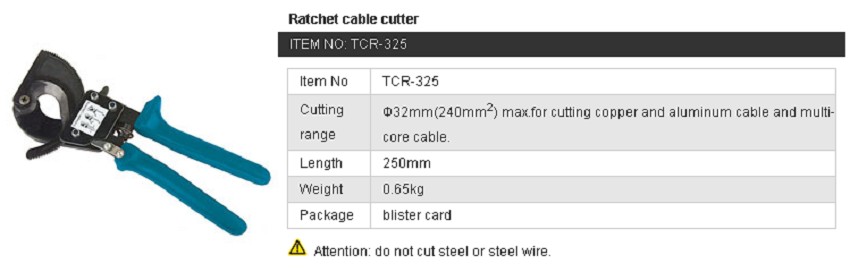 Kìm cắt cáp Zupper TCR-325 5