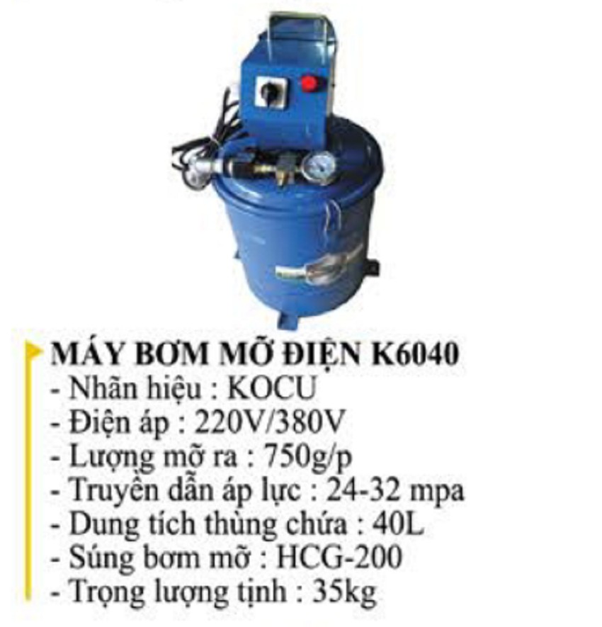 Máy bơm mỡ điện 40L KOCU K6040 3