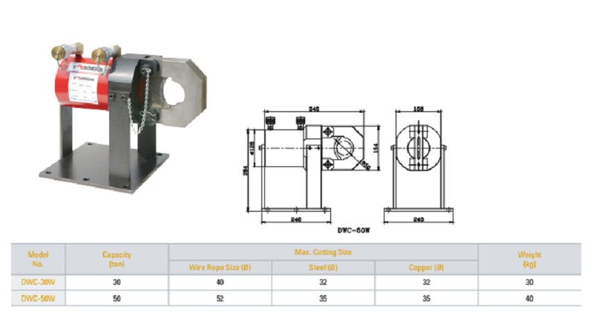 Máy cắt cáp 50 tấn TONNERS DWC-50W 1