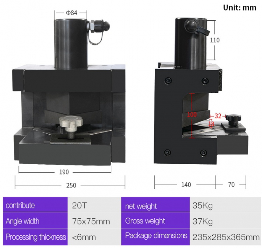 Máy cắt góc thép V thủy lực DBK CAC-756 6