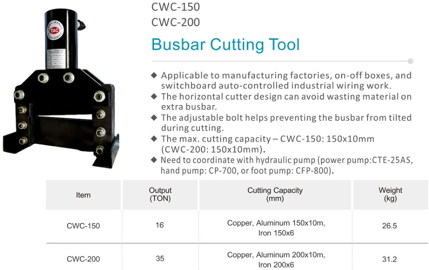 Máy cắt thanh cái đồng 20 tấn TAC CWC-150 1