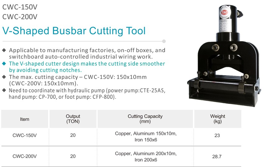 Máy cắt thanh cái đồng chứ V 20 tấn TAC CWC-150V 1