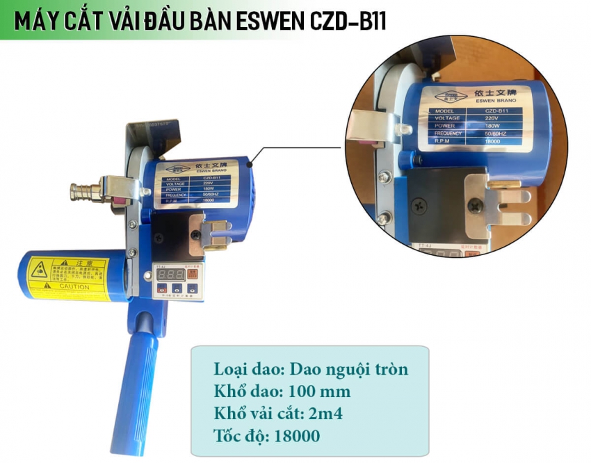 Máy cắt vải đầu bàn Eswen Brano CZD-B11 1
