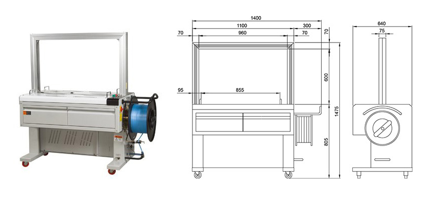 Máy đóng đai thùng tự động Chali JN-85E 1