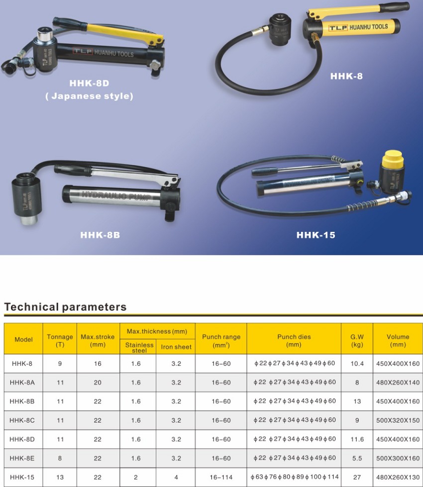Máy đột lỗ tôn thủy lực 11 tấn 16-60 mm TLP HHK-8C 3