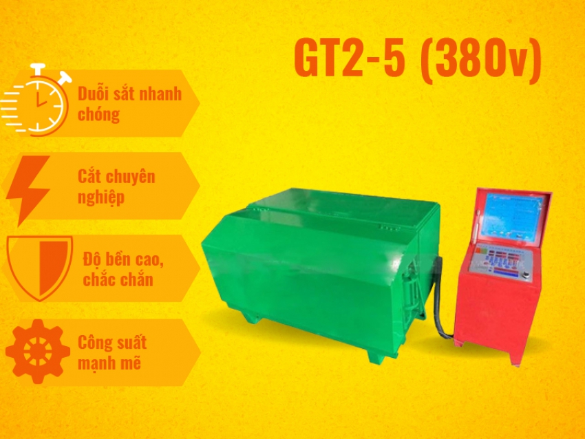 Máy duỗi cắt sắt GT2-5/380V 3 Pha 1