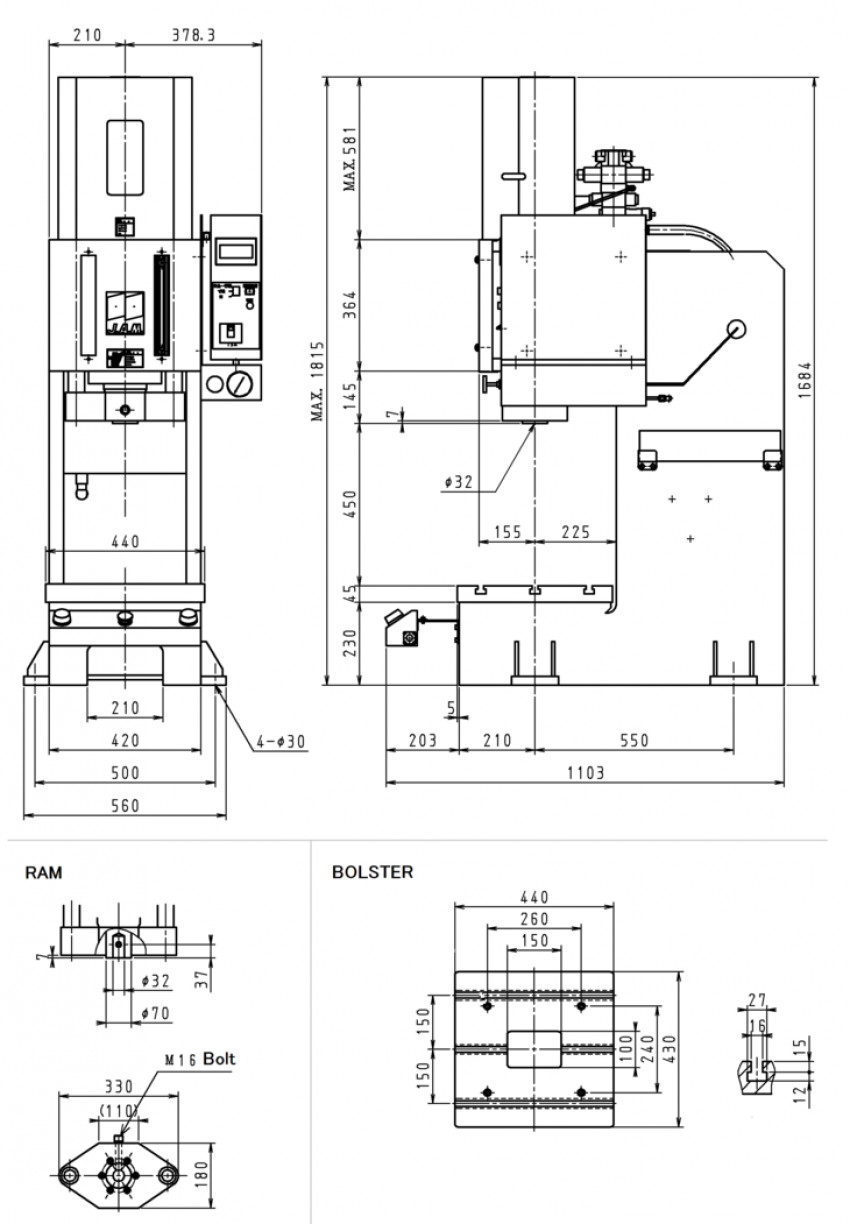 Máy ép thủy lực 15 tấn HYP1500N 1