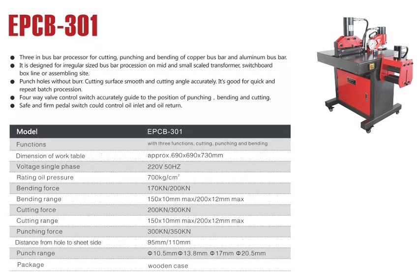 Máy gia công thanh cái bằng điện TAT EPCB-301 6