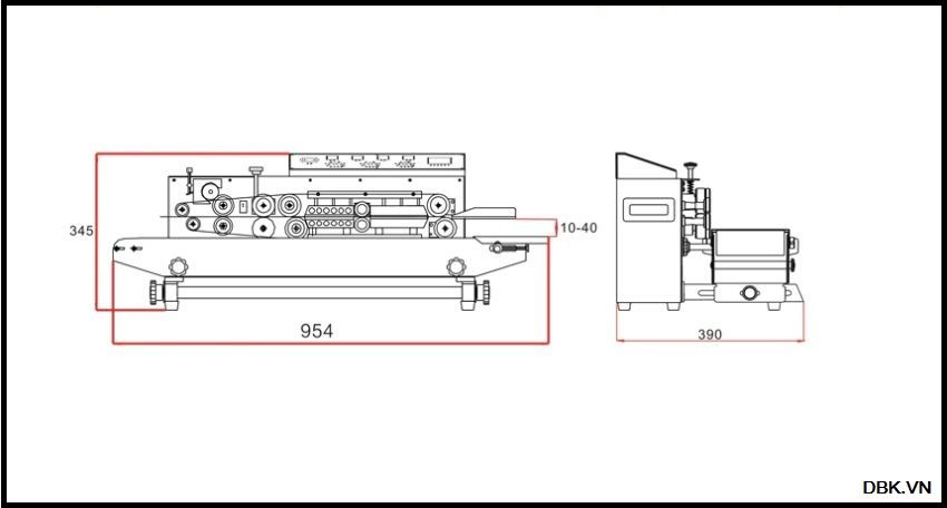Máy hàn miệng túi liên tục có in date DBK FRBM-810I 1