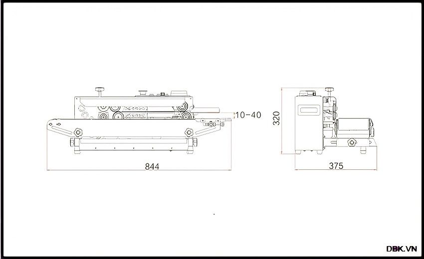 Máy hàn miệng túi liên tục DBK FRD-750I 2