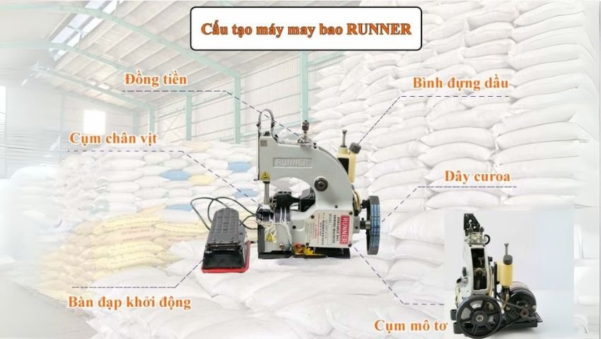 Máy may bao để bàn 2 kim 2 chỉ RUNNER 1