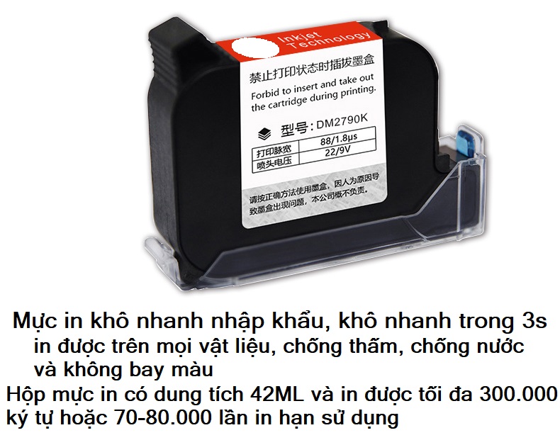 Máy in date mini in hạn sử dụng, in logo, in mã vạch, QR trên mọi chất liệu DBK Somrt X2 3