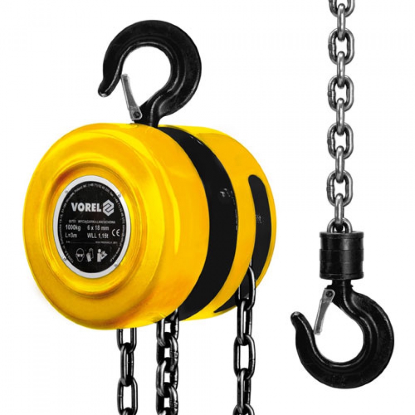 Pa lăng xích kéo tay 1 Tấn 3m VOREL-80751 0