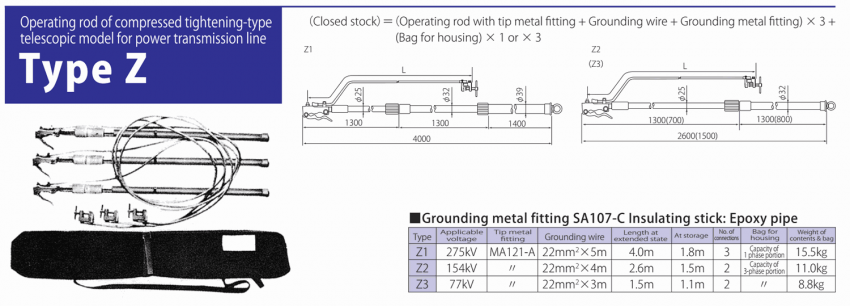 Sào tiếp địa HASEGAWA Z3 (77kV) 0