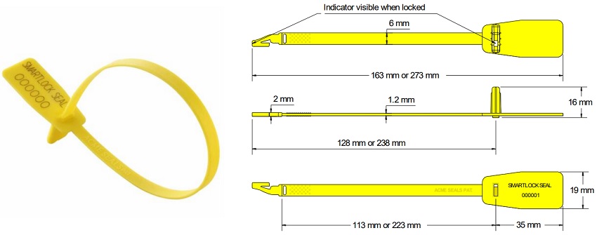 thông số seal niêm phong nhựa cố định DBK Smartlock