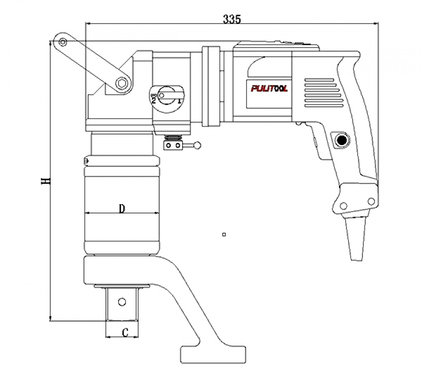 Súng xiết bu lông cài đặt lực PULITOOL ELC-12B (dạng cong) 3
