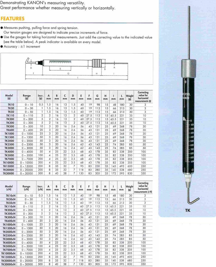 Thiết bị đo lực kéo KANON TK3000cN 0