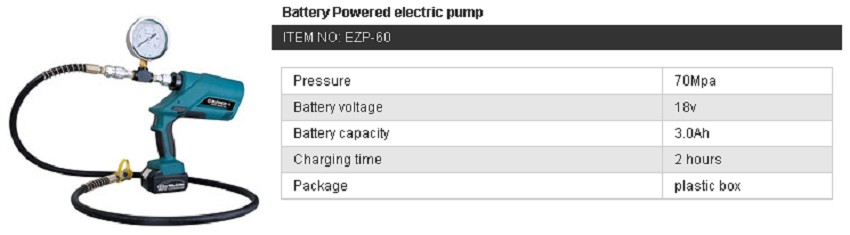 Bơm điện thủy lực dùng pin Zupper EZP-60 1