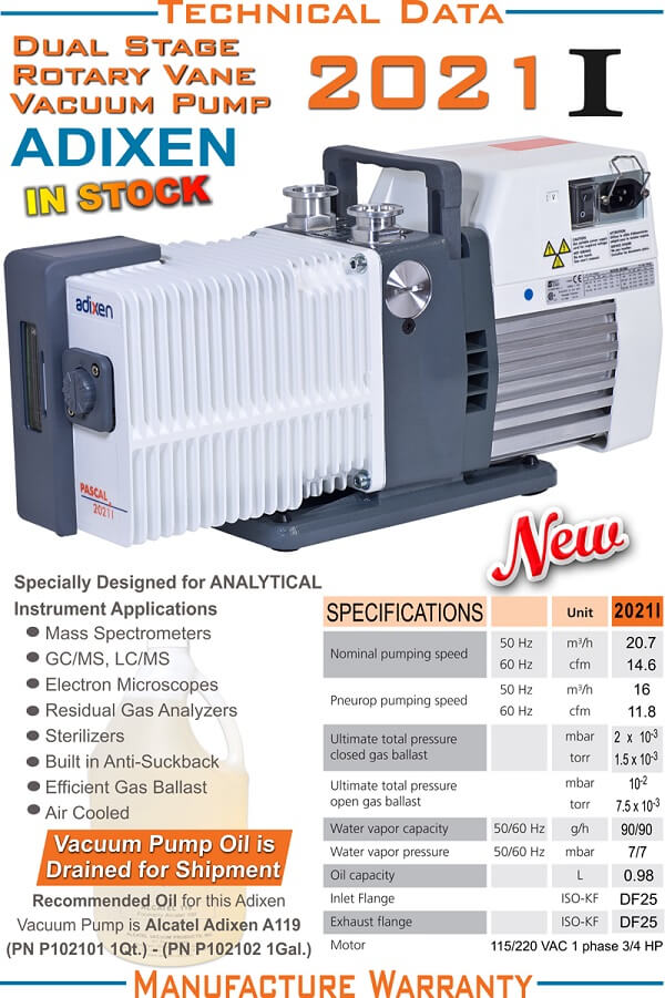 Bơm hút chân không ALCATEL ADIXEN ANALYTICAL 2021I 2