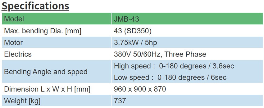 Máy uốn sắt 43mm JCF JMB-43 2