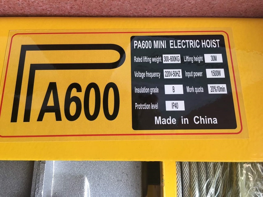Tời điện 300/600kg DBK PA600 2