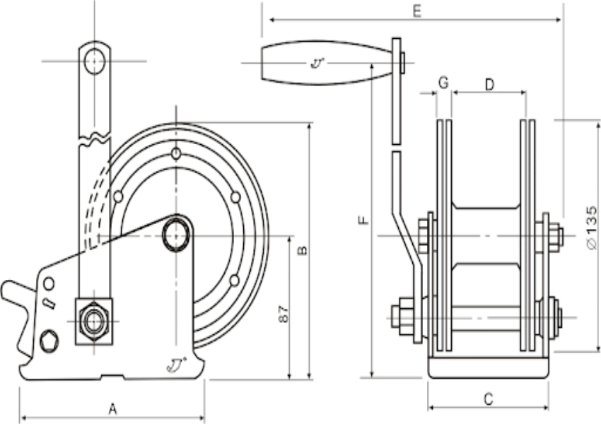 Tời quay tay LB1200 - 540kg 3