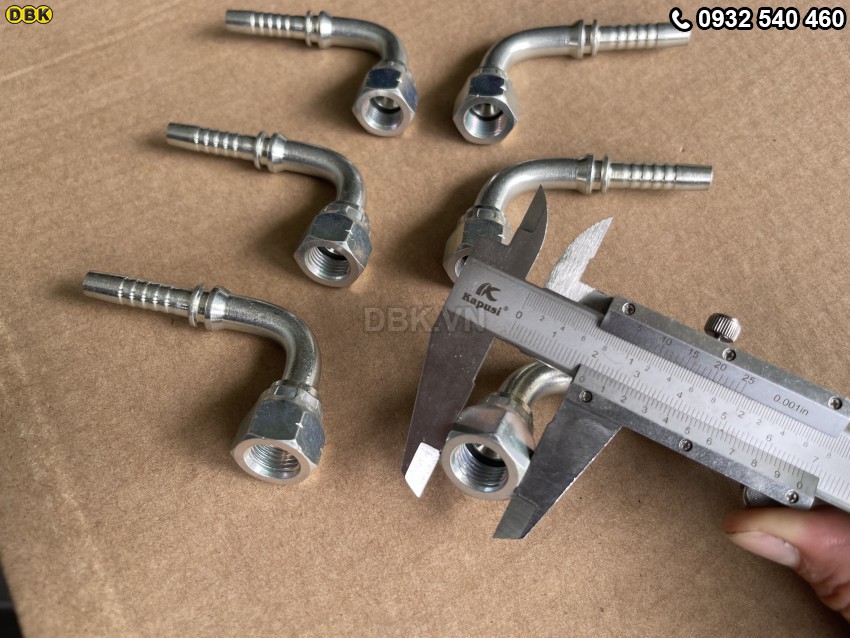 Đầu cút cong 90 độ 5/16 inch R2AT S19 M13 Nhật lõm 2