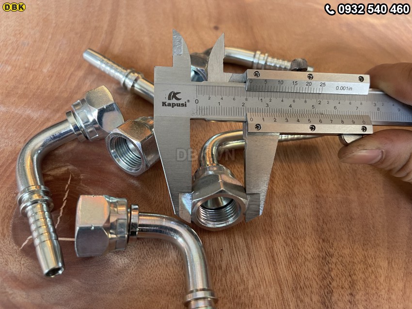 Đầu cút cong 90 độ 5/16 inch R2AT S22 M17 nhật lõm 2