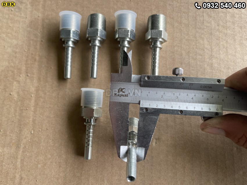Đầu cút thẳng 2 giác 1/4 inch R2AT M17 Ren côn 3