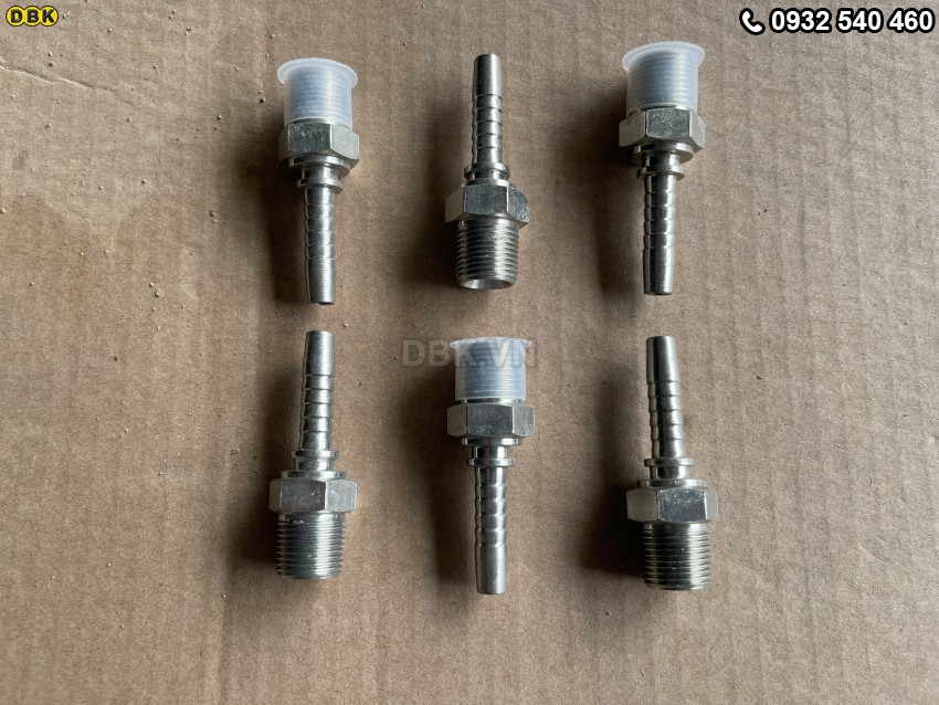 Đầu cút thẳng 2 giác 5/16 inch R2AT M17 ren côn 1