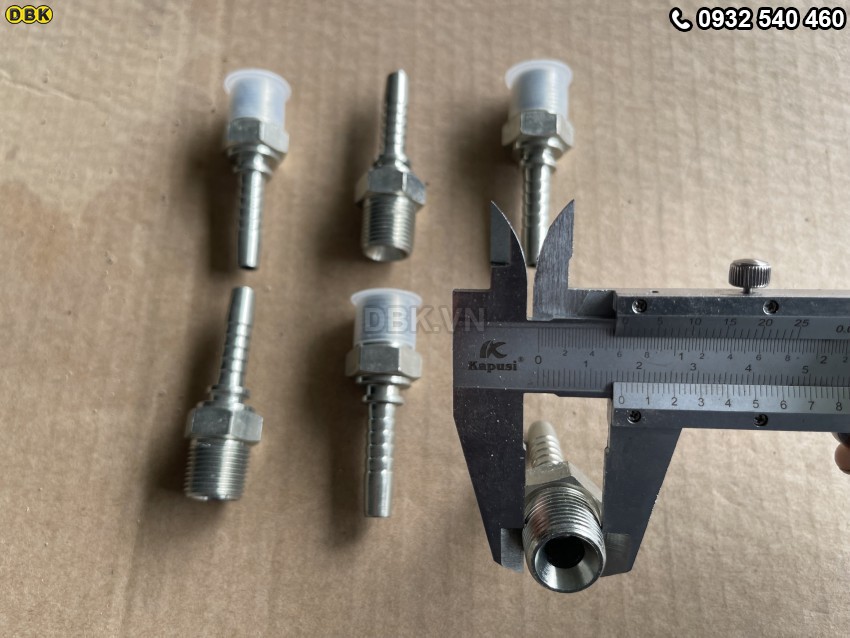 Đầu cút thẳng 2 giác 5/16 inch R2AT M17 ren côn 2