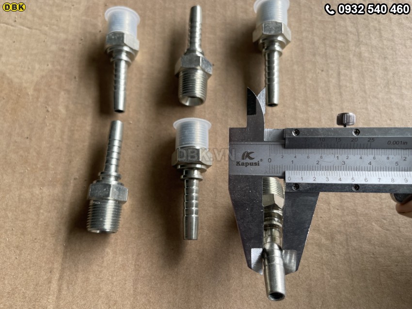 Đầu cút thẳng 2 giác 5/16 inch R2AT M17 ren côn 3