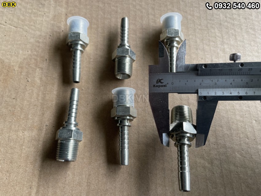 Đầu cút thẳng 2 giác 5/16 inch R2AT M17 ren côn 4