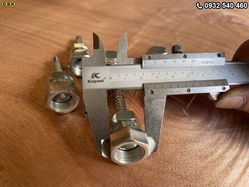 Đầu cút thẳng 2 giác 5/16 inch R2AT S22 M17 Nhật lõm 7