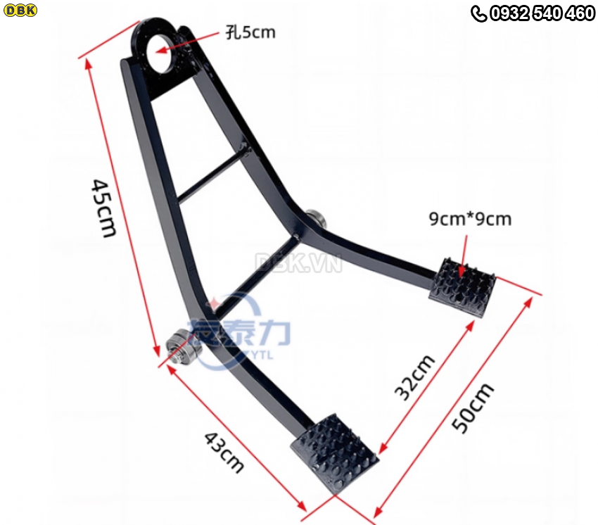 Kẹp kéo pallet đòn bẩy (có bánh xe) 1