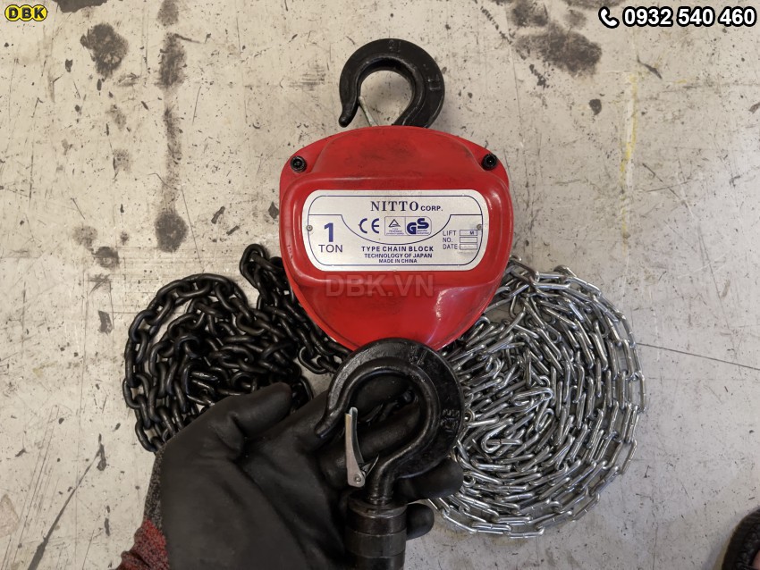 Pa lăng xích Nitto HSC 1 tấn 3 mét 1