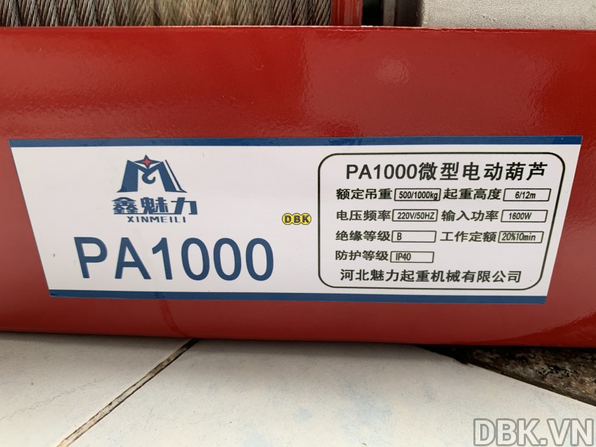 Máy tời điện 500 kg - 1 tấn DBK PA1000 3