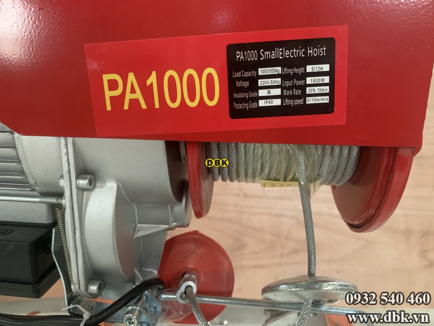 Tời điện PA1000 1000kg 12 mét 9
