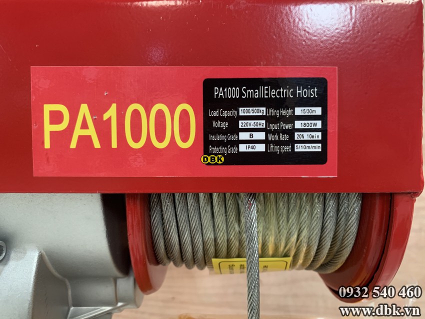 Tời điện PA1000 1000kg 30 mét 6
