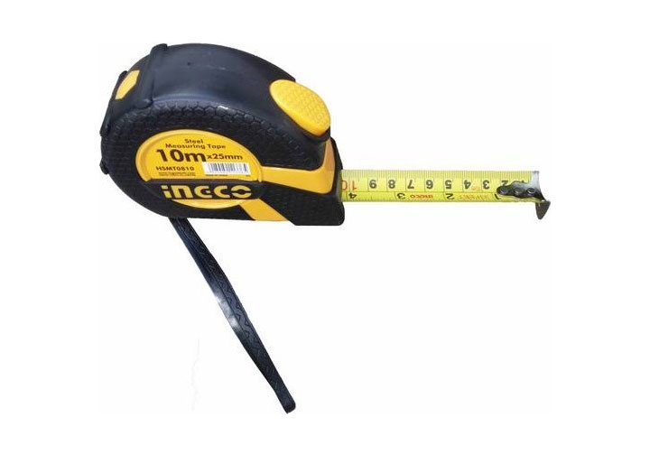 Thước cuộn thép 10m nền vàng INGCO HSMT0810 0