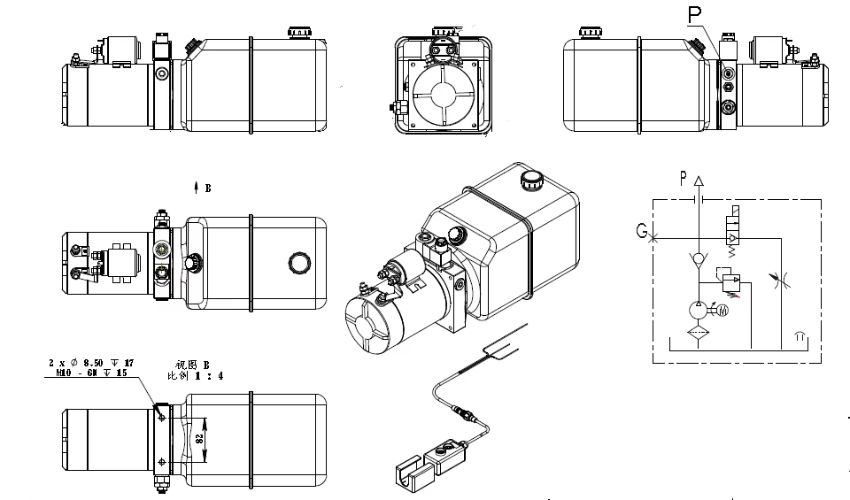 Cấu tạo và thành phần bộ nguồn thủy lực 24V 1