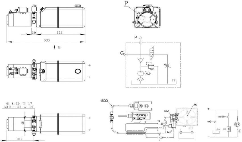 Cấu tạo và thành phần bộ nguồn thủy lực 24V 2