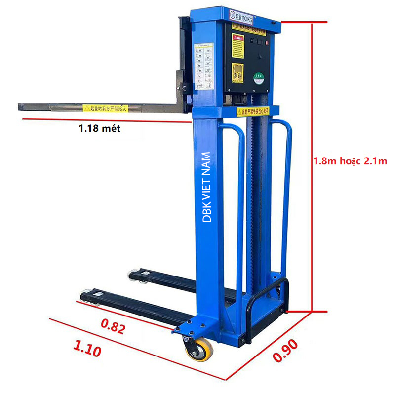 Kích thước xe nâng điện tự leo