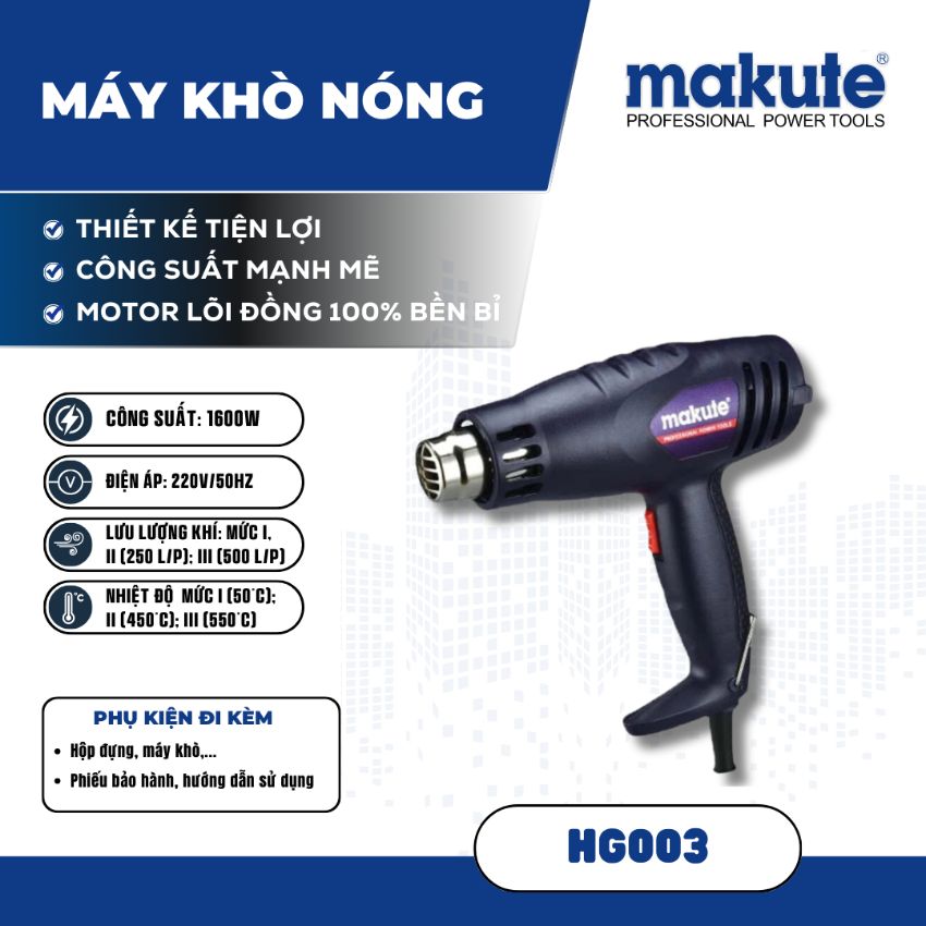 Máy bọc màng co cầm tay 1600W Makute HG003 1