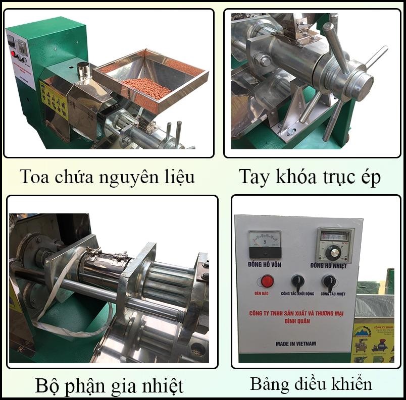 cấu tạo của máy ép dầu lạc đa năng Hm Med-35 (30-35Kg)