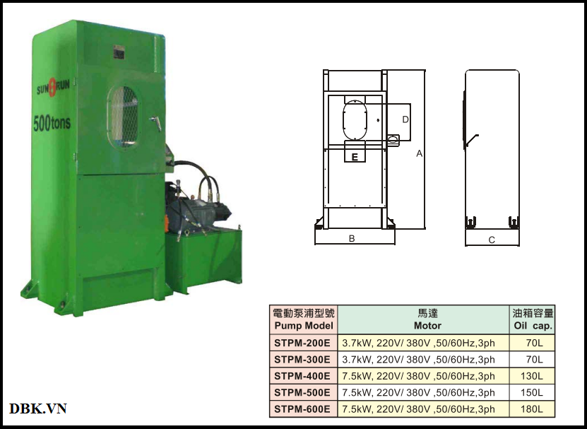 Máy ép thủy lực 2 chiều SUNRUN STPM-RSR300