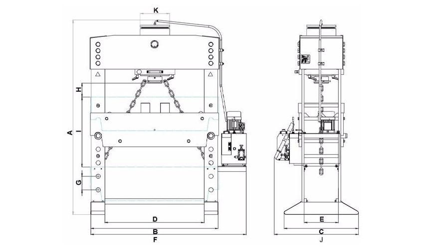 Cấu tạo máy ép thủy lực 200 tấn