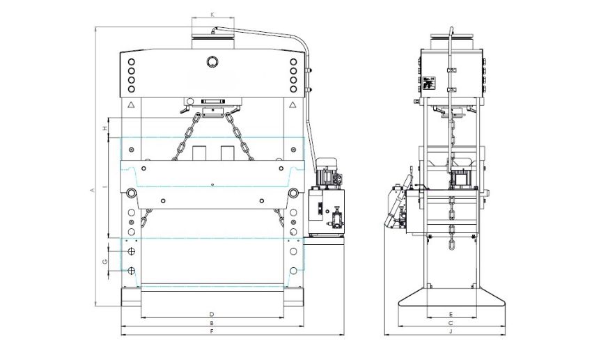 Nguyên lý hoạt động của máy ép thủy lực 4 trụ YQ32-100A