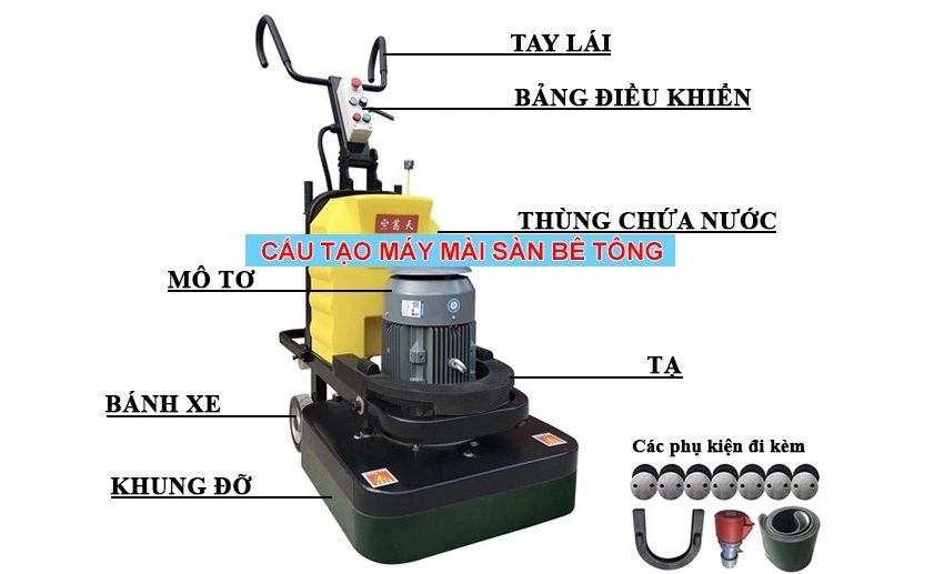 Máy mài sàn bê tông có cấu tạo như thế nào?
